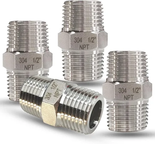 Vista 17 de 1" Tetina macho hexagonal, accesorios de tubería de acero inoxidable 304, adaptador de tubería roscada NPT de 1 pulgada, conectores de tetinas