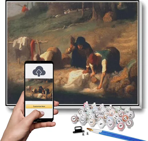 Vista 11 de Kits de pintura por números para adultos y niños La tentación de San Antonio Pintura por Jean-Francois Millet DIY Pintura al óleo por números Kits