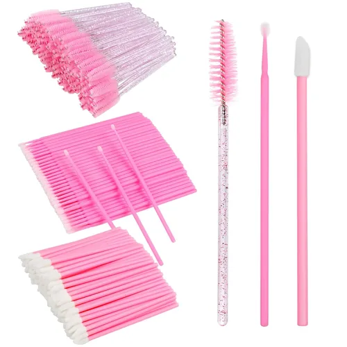 Vista 8 de 200 juegos de kits de pestañas postizas, hisopos de micro algodón desechables, y se combinan con cepillos de pestañas postizas, cepillos de labios