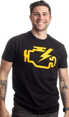 Vista 2 de Comprobar la luz del motor Funny Mechanic Macanic Machanic Car Ropa Hombre Camiseta