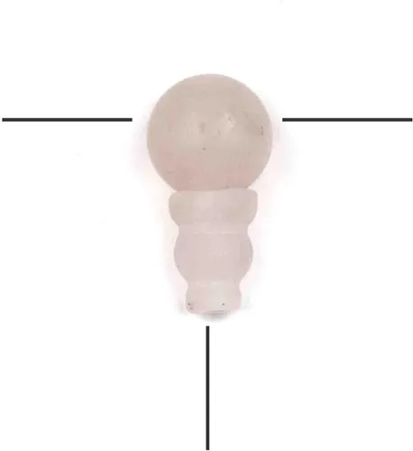 Vista 10 de Cherry Blossom Beads Piedra preciosa Mala Guru Bead – Turquesa africana – Tres agujeros 0.394 in redondo con torre de 0.276x0.394 in – Tres