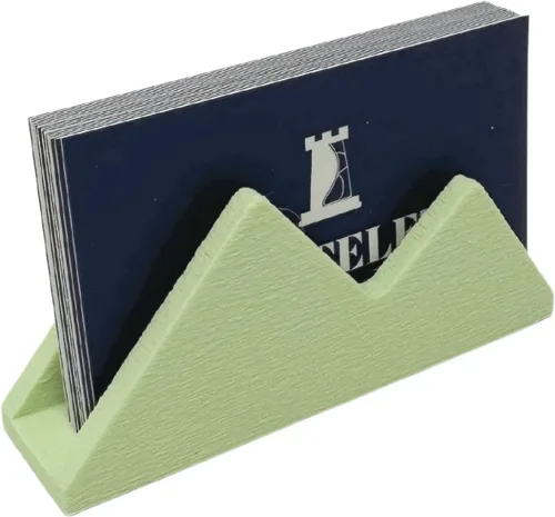 Vista 6 de Chatelet Mountain Silhouette Design - Soporte para tarjetas de visita Exhibe con estilo tarjetas de visita y decora escritorios de oficina (azul)