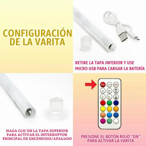 Vista 5 de Varita levitadora LED GloFX Hypno – Varita LED de cuerda corta, juguete de flujo levitador