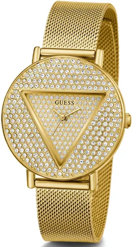 Vista 2 de GUESS Reloj analógico con logotipo plateado