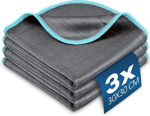 Vista 11 de Airlab - Toallas de microfibra para coche, paño de limpieza para secado, color negro y gris Thick Plush Auto Detailing Super Absorbent for