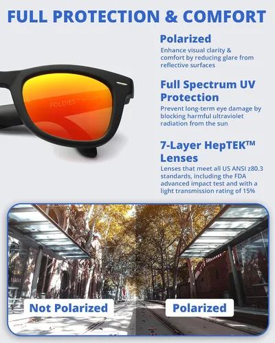 Vista 4 de Foldies Classic - lentes de sol polarizados y plegables con gamuza de limpieza y funda de piel