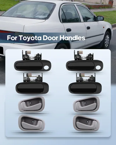 Vista 6 de ECCPP Manijas de puerta Exterior Interior Pasajero Lado del Conductor Delantero Trasero para 1998 1999 2000 2001 2002 para Toyota Corolla (8 piezas)