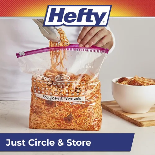 Vista 5 de Hefty Slider - Bolsas de almacenamiento para calendario, tamaño de galón, 30 unidades (paquete de 4), 120 en total