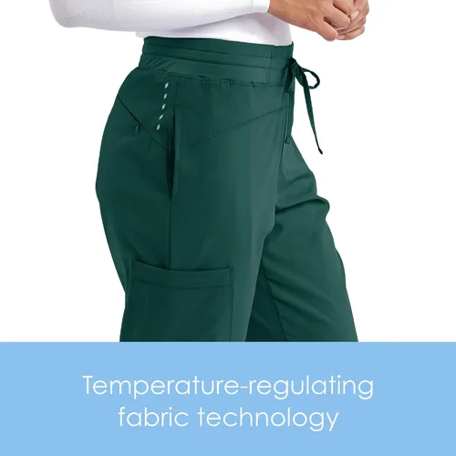 Vista 4 de Barco One Pantalón deportivo pantalón quirúrgico de altura media con tejido elástico de 4 vías y 3 bolsillos para mujer