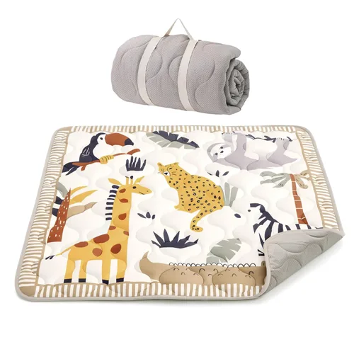 Vista 12 de Momcozy Alfombra de Juego para Bebé para Piso, 50x50 Alfombra de Corralito Engrosada, Compañera de Juego para Tiempo Boca Abajo del Bebé