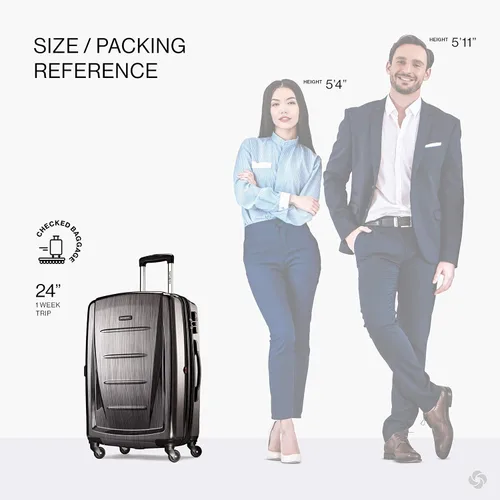 Vista 2 de Samsonite Winfield 2 - Equipaje rígido con ruedas giratorias, Carbón vegetal