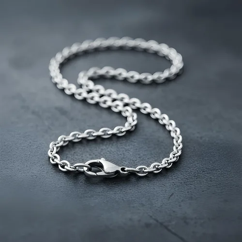 Vista 2 de Stainless Steel Rolo Cable Chain Necklace 2.3 mm 36 in for Men and Women