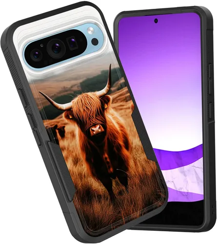 Vista 102 de Funda para Pixel 6A, funda híbrida de doble capa resistente a prueba de golpes de policarbonato duro de silicona suave TPU para Google Pixel 6A