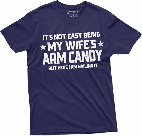 Vista 3 de Men's Funny Husband Tee Wife's Army Candy T-Shirt Husband Shirts for Him Dad