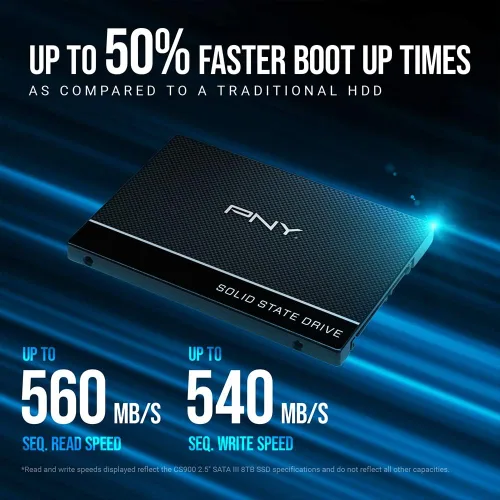 Vista 3 de PNY CS900 - Unidad interna de estado sólido (SSD) de 1 TB 3D NAND 2.5 pulgadas SATA III, (SSD7CS900-1TB-RB)