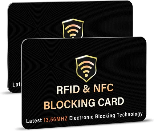 Vista 24 de SaiTech IT Paquete de 5 Tarjetas de Bloqueo RFID, Una Tarjeta Protege Toda la Billetera y Cartera, Protector de Tarjetas de Débito y Crédito