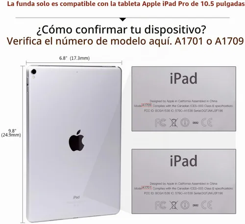 Vista 2 de Dteck Funda de 10.5 pulgadas para iPad Air 2019 (3ª generación, A2152 A2123 A2153) / iPad Pro 2017 (A1701 A1709) Tablet - Funda tipo cartera #00-02