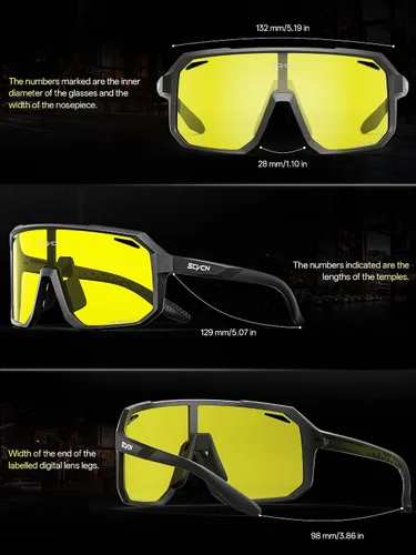 Vista 6 de SCVCN Visión nocturna Gafas de conducción antideslumbrante polarizado amarillo lente mujeres hombres gafas deporte gafas bicicleta MTB DZ-S62