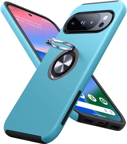 Vista 59 de JAME Funda delgada para Google Pixel 7 Pro, soporte de anillo a prueba de Azul