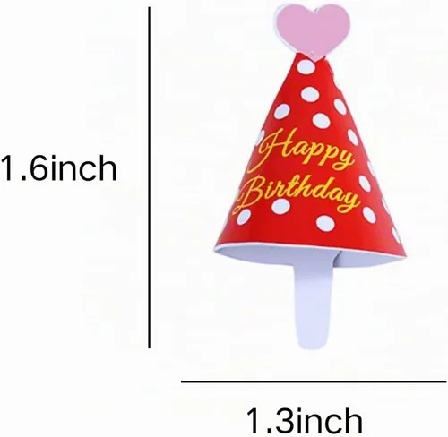 Vista 3 de 116 piezas de mini sombrero de cumpleaños para cupcakes, decoración de tartas
