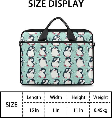 Vista 2 de Cute Penguin Laptop bag - with padded shoulder straps,suitable for 13-15 inch laptops,men's and women's multi compartment laptop cases,suitable for