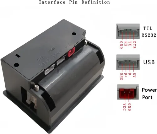 Vista 3 de Maikrt Impresora térmica micro 5 ~ 9V integrada impresora térmica de recibos microcontrolador puerto serie desarrollo secundario MCU módulo