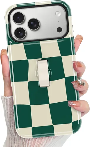 Vista 159 de KANGHAR Compatible con iPhone 17 Pro Case Spot Pattern - Negro Mancha rosada negra