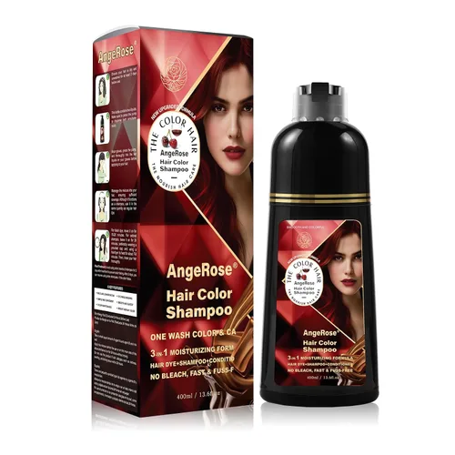 Vista 7 de Champú de Tinte de Cabello Vino Rojo 3 en 1, Tinte Natural para el Cabello para Cubrir el Cabello Gris, 400 ML