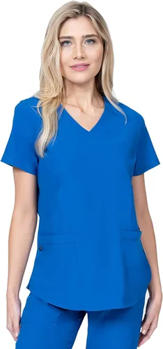 Vista 2 de Scrubs for Women Set 8 Pocket 4-Way Stretch Mock Wrap & Cargo Pant for Nurses Veterinarian Dentist Elements Select ES2976