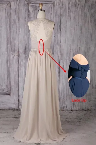 Vista 6 de Vestido de dama de honor de gasa sin mangas para mujer, largo, plisado, cintura alta, formal, vestido de baile