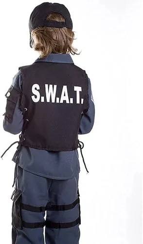 Vista 2 de Dress-Up-America - Disfraz SWAT para niños, disfraz de oficial de policía de S.W.A.T. para niños y niñas