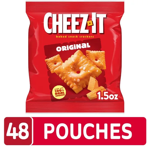 Vista 6 de Cheez-It Galletas de queso, galletas horneadas, aperitivos para el almuerzo, originales (48 bolsas)
