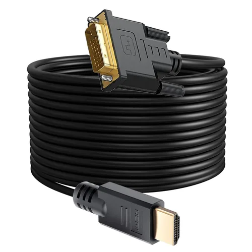 Vista 2 de Cable HDMI a DVI largo de 25 pies, adaptador bidireccional de alta velocidad chapado en oro de 1080p para televisión/monitor/tarjeta