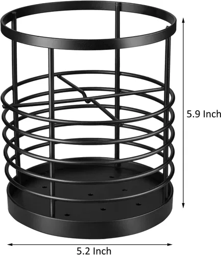 Vista 5 de RedCall Soporte para utensilios para encimera de cocina, soporte de espátula de metal, soporte de utensilios de cocina para cuchara, organizador