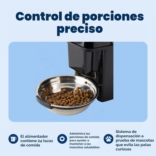 Vista 4 de Alimentador automático para mascotas PetSafe, talla única Se ajusta a todos Schedules up to 12 Meals/Day, Portions 1/8 to 4 Cups, Slow Release for