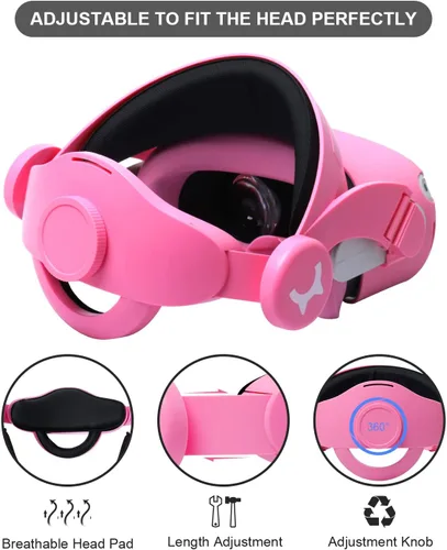 Vista 4 de 6 in 1 Set Head Strap for Oculus Quest 2 AccessoriesMODJUEGO Adjustable Forehead Strap with Silicone Touch Controller Grip Cover VR Face Cover and