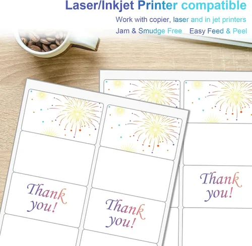 Vista 3 de 2" x 4" Shipping Labels, Printable White Sticker Labels for Laser/Inkjet Printer Mailing Labels 8.5"*11" US Letter-White, 10 per Sheet Total 1000