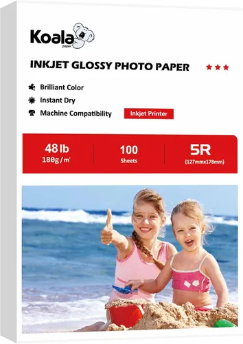 Vista 9 de Papel fotográfico brillante para inyección de tinta Koala 4X6 pulgadas 48lb 100 hojas Papel fotográfico brillante profesional compatible