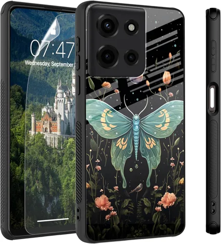 Vista 18 de Funda para Motorola Moto Edge 2022, cubierta trasera de vidrio templado con protector de pantalla, funda protectora a prueba de golpes para Motorola