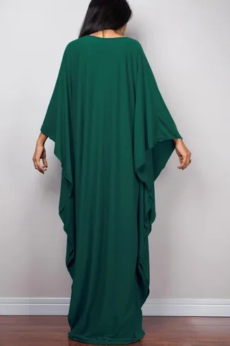 Vista 4 de Vestido largo de caftán para mujer, estilo bohemio, traje de baño, bata de playa, talla única, ropa de descanso