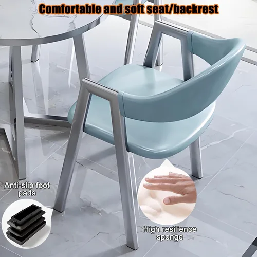 Vista 5 de YVYKFZD Office Reception Room Club Table and Chair Set, Coffee Kitchen Dining Table Set, Simple Round Conference Table for 4, Leisur Conference Room