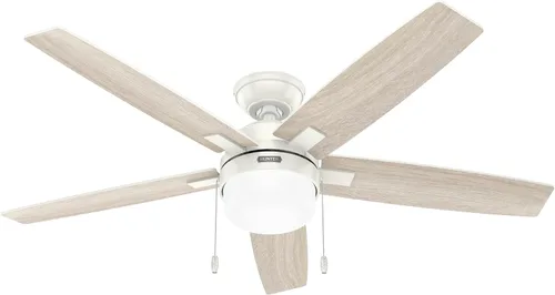 Vista 12 de Hunter Anisten 52487 - Ventilador de techo interior de 52 pulgadas con luz LED, ventilador de techo blanco con cadena de tracción, para dormitorio