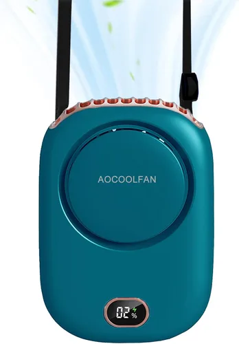 Vista 12 de AOCOOLFAN Ventilador de cuello portátil, mini ventilador de mano personal pequeño recargable por USB de 3 velocidades para niñas, niños y mujeres