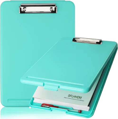 Vista 15 de Portapapeles con almacenamiento, portapapeles de almacenamiento con clip, portapapeles plegables para enfermeras, para papeles de 8.5x11, estuches