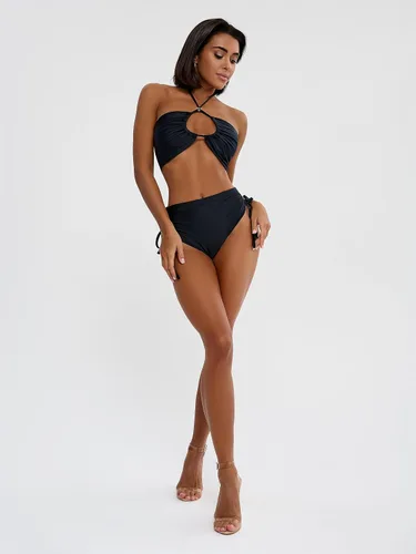 Vista 5 de Bona Fide Bikinis Sexy Halter para Mujeres - Obsession Black