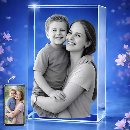 Vista 10 de STRONGUS Foto personalizada de cristal 3D, regalos para el día de la madre, para padre, mamá, novia, ella, él, novio, cumpleaños, aniversario