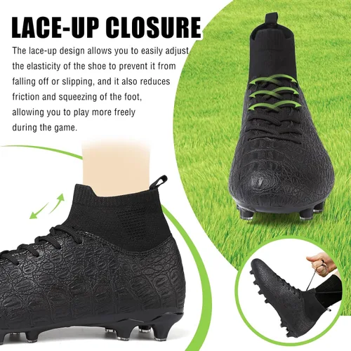 Vista 5 de CBUSTER Tacos de fútbol para hombre, zapatos de fútbol para mujer, tacos de fútbol de césped AGFG