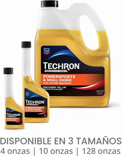 Vista 4 de Chevron Techron Protection Plus Powersports y tratamiento de sistema de combustible para motores pequeños, 10 onzas, paquete de 1