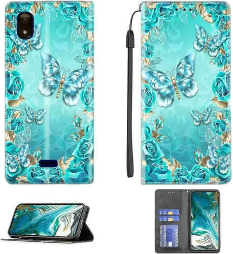 Vista 144 de jioeuinly ATT Motivate 2 - Funda compatible con ATT Motivate 2, funda con soporte abatible y cierre magnético DJS