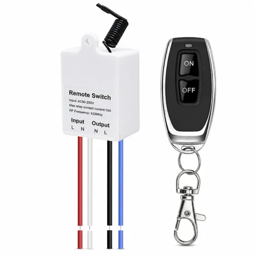 Vista 10 de QIACHIP Kit de mini receptor, rango RF de 100 pies, interruptor de luz de pared inalámbrico AC 110 V 120 V, sin cableado, no requiere WiFi